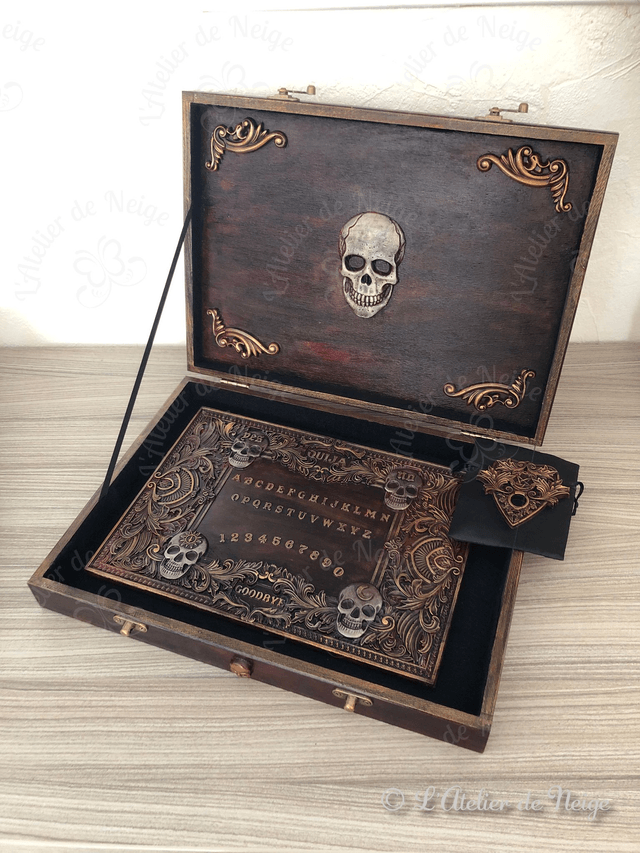 Coffret Ouija Volutes Acajou