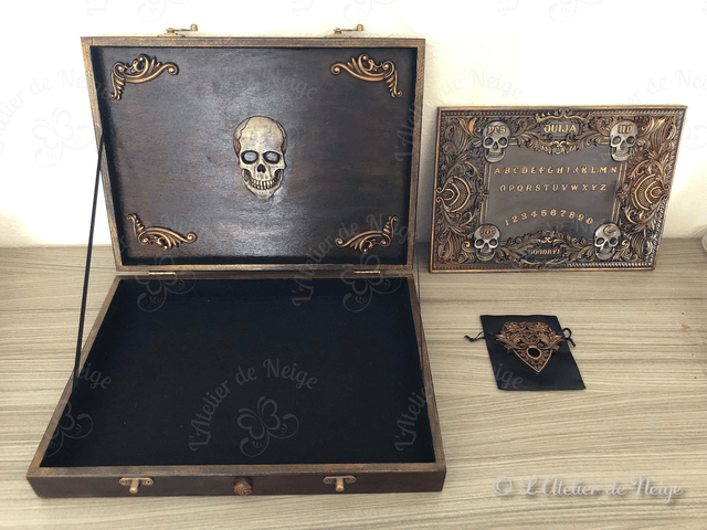 Coffret Ouija Volutes Acajou