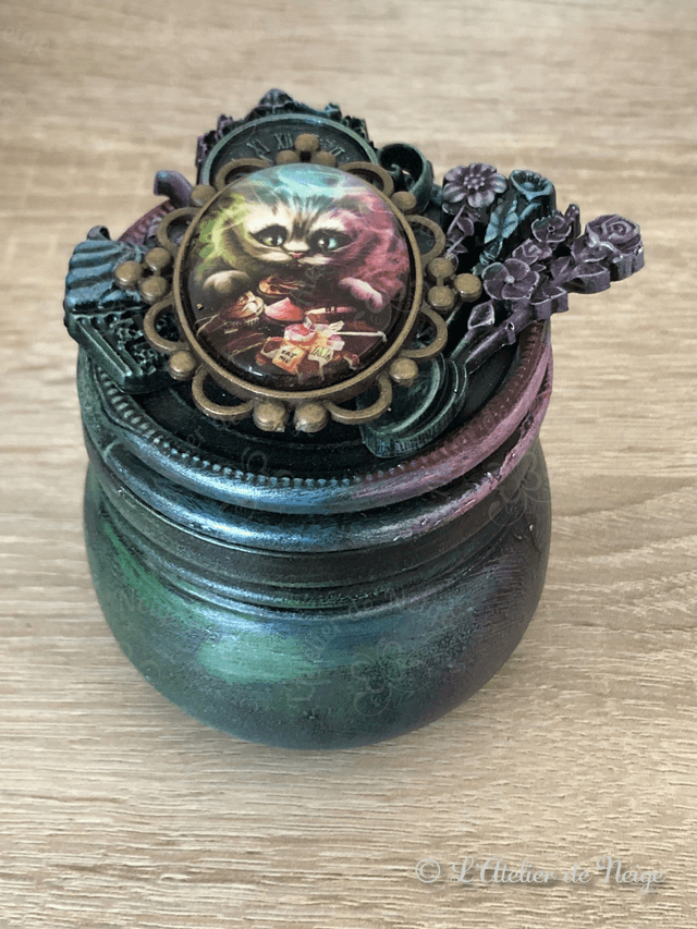 Petit Pot en Verre Chat du Cheshire