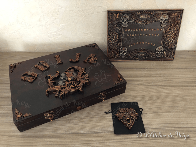 Coffret Ouija Volutes Acajou