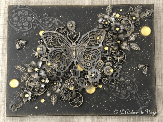 Tableau Papillons Dark and Gold