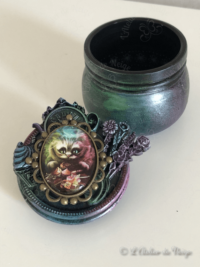 Petit Pot en Verre Chat du Cheshire
