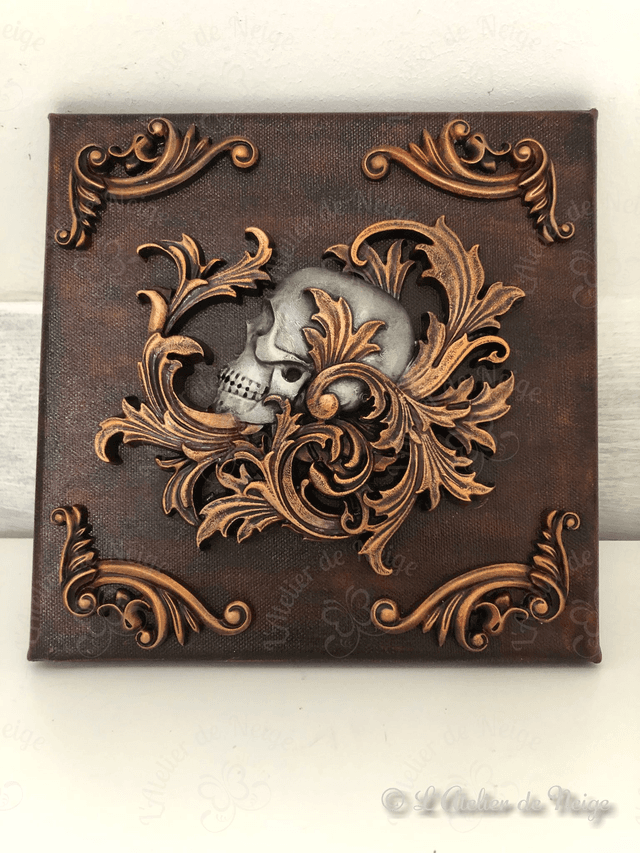 Tableau Volute Crâne Acajou