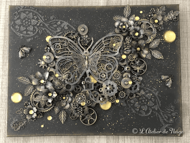 Tableau Papillons Dark and Gold